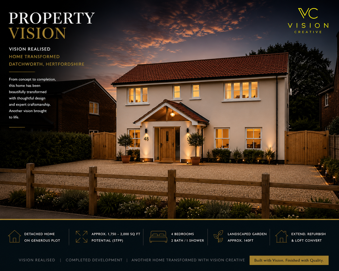 Vision Creative property marketing case study — Datchworth, Hertfordshire detached home